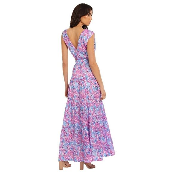 Nicholas Orchid Maxi in Pink purple 8 Womens Long Floral Gown Dress - Picture 2 of 14